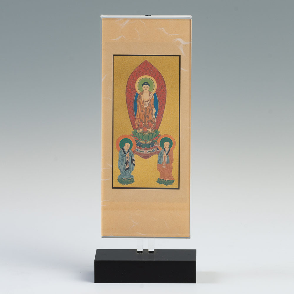 仏像スタンド浄土宗三尊合幅新世紀軸クリア